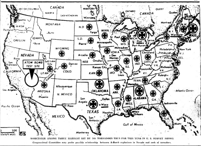 Atomic Tornado Map. 1953, Public domain.