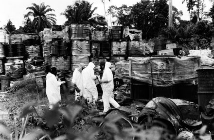 Toxic waste in the port of Koko.